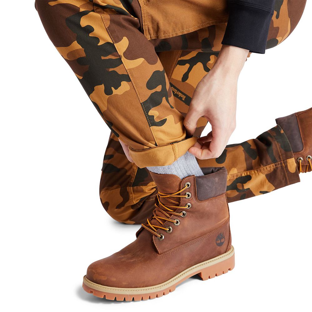 Pantalones Timberland Argentina Hombre - Lovell Lake Slim Tapered Camo Cargo - Marrones - ZGDBNV-258